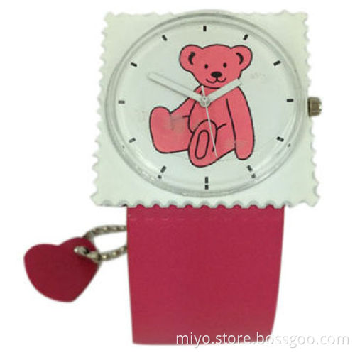 Children's Plastic Watch in Cartoon Pictures, Made of Alloy Watch Case and PU Strap Materials